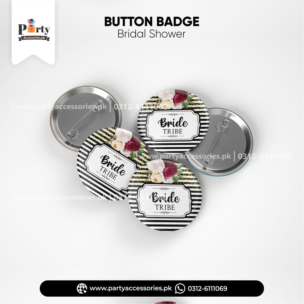 TEAM BRIDE button badges for bridal shower bride tribe etsy decoration ideas