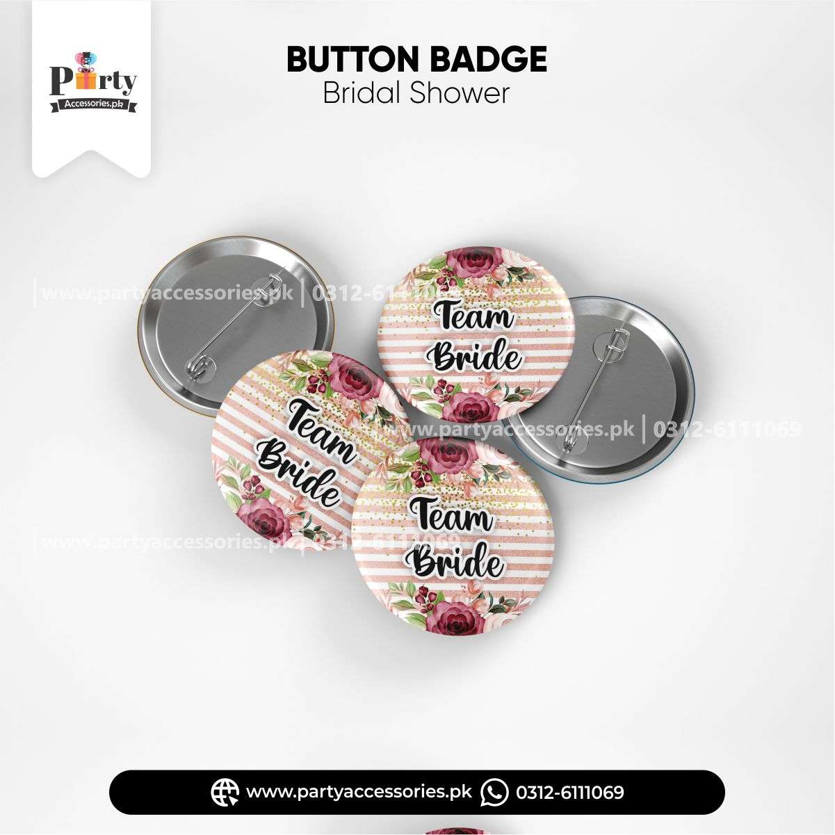 TEAM BRIDE button badges for bridal shower amazon  decoration ideas