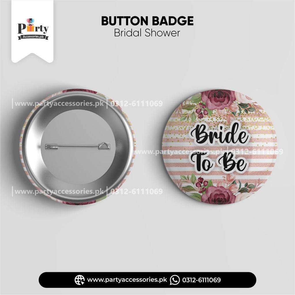 Bride to be Customized button badge for bridal shower amazon ideaS