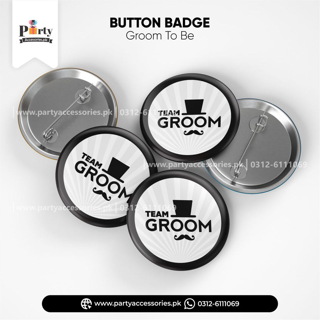 team groom badges for groom shower