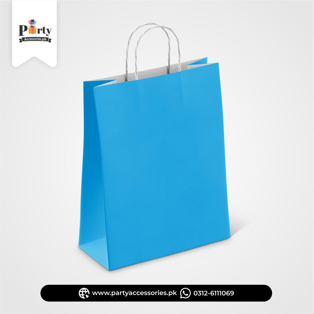 Plain light blue color favor / goody bags