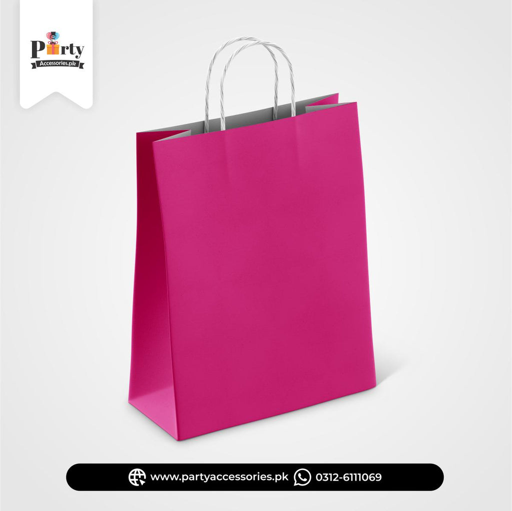 Plain shocking pink color favor / goody bags