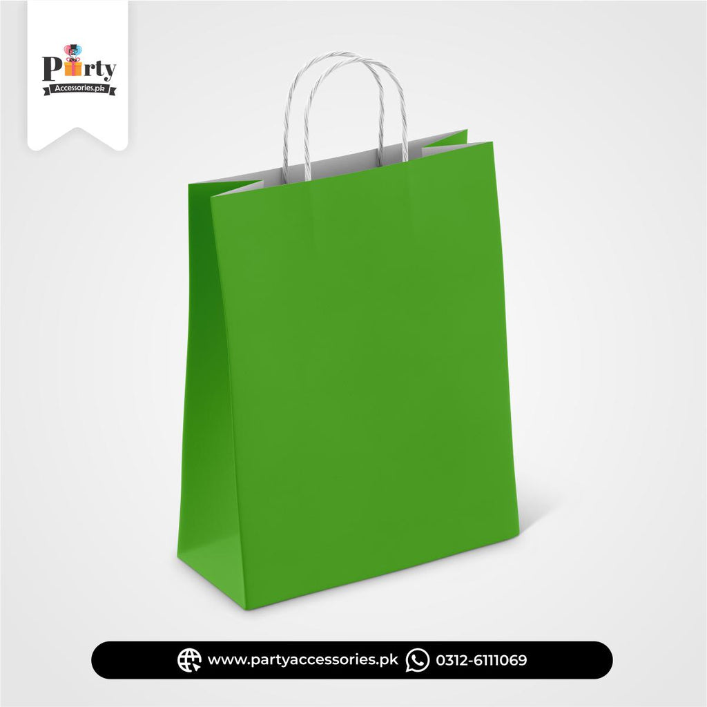 Plain green color favor / goody bags