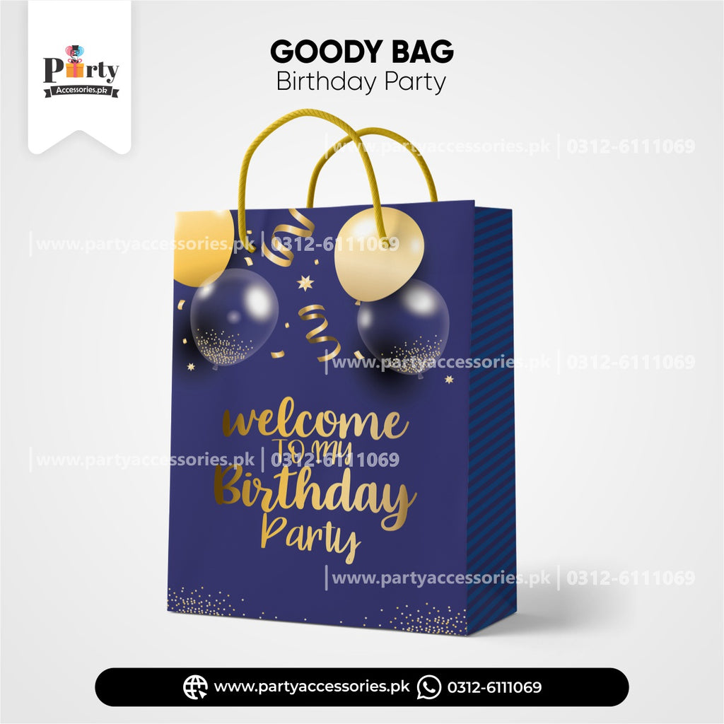 happy birthday goody bags in blue color 