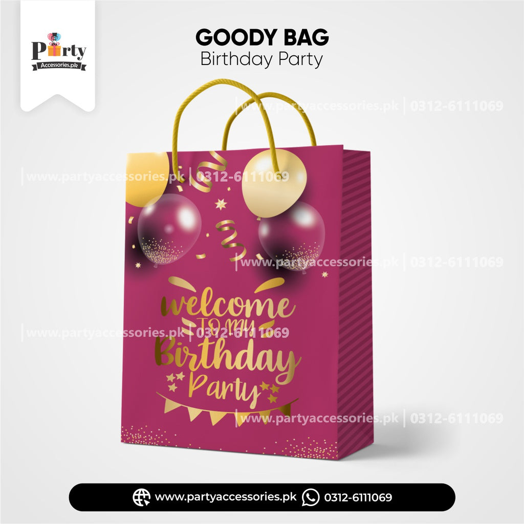 happy birthday favor goody bags for girl birthday party 