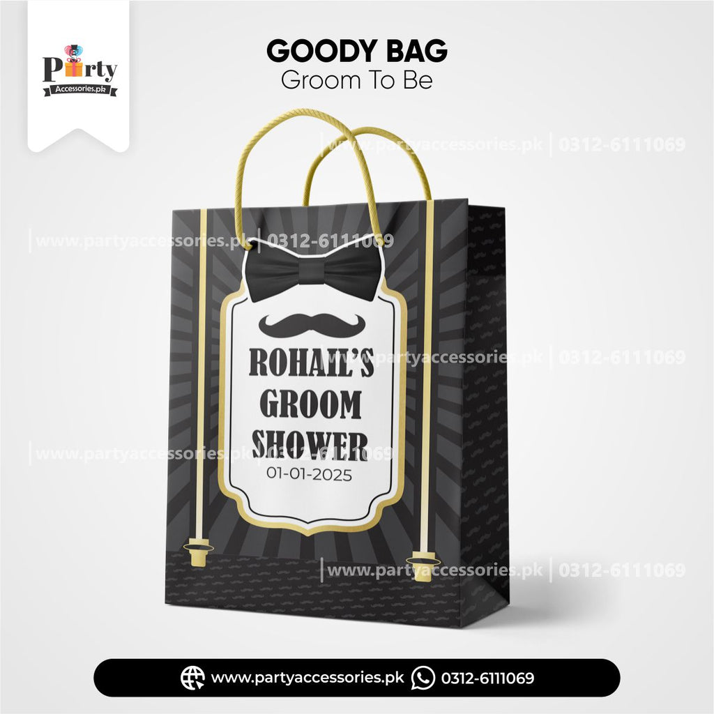 CUSTOMIZED GROOM SHOWER GOODY BAGS 