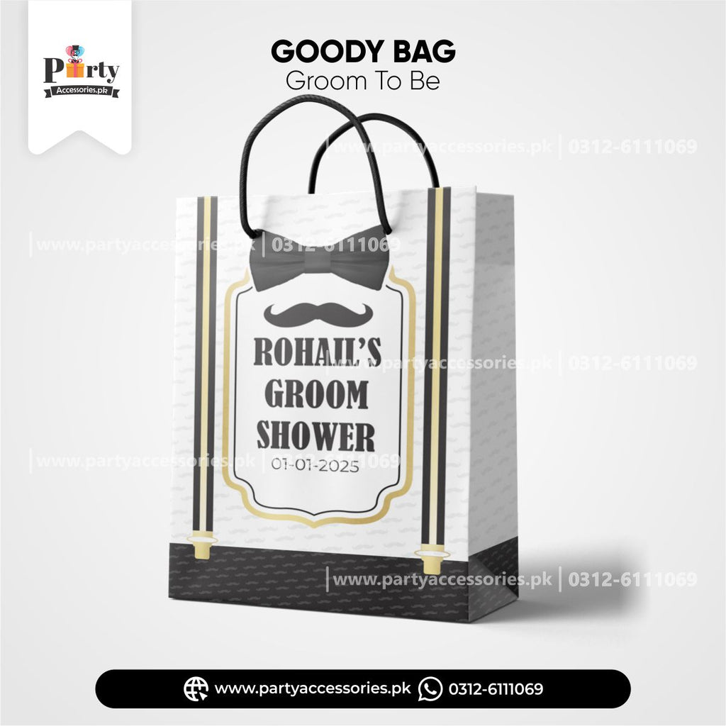 Groom shower theme | Customized Goody Bags / favor bags | 6 pcs