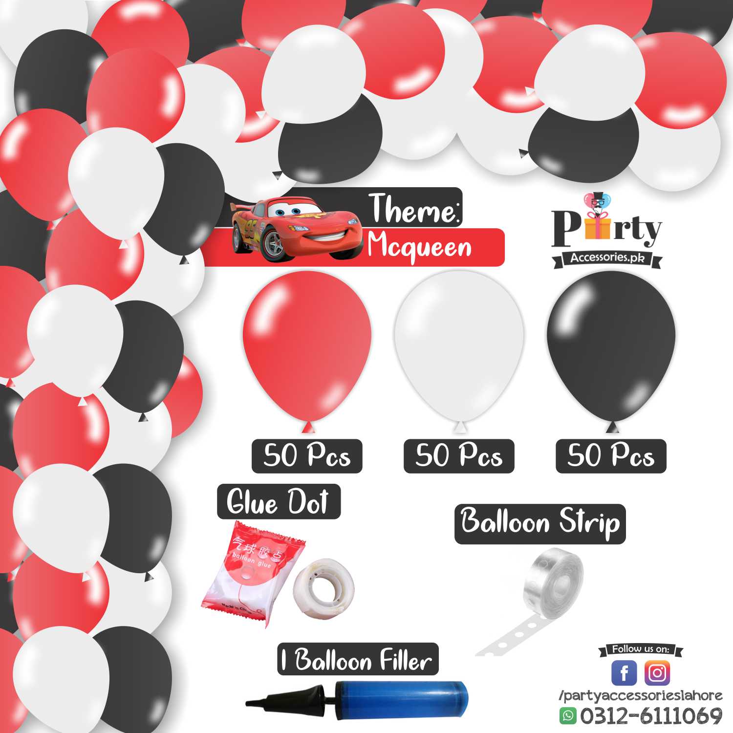 Mcqueen cars theme Balloon Arch Set Garland For birthday 