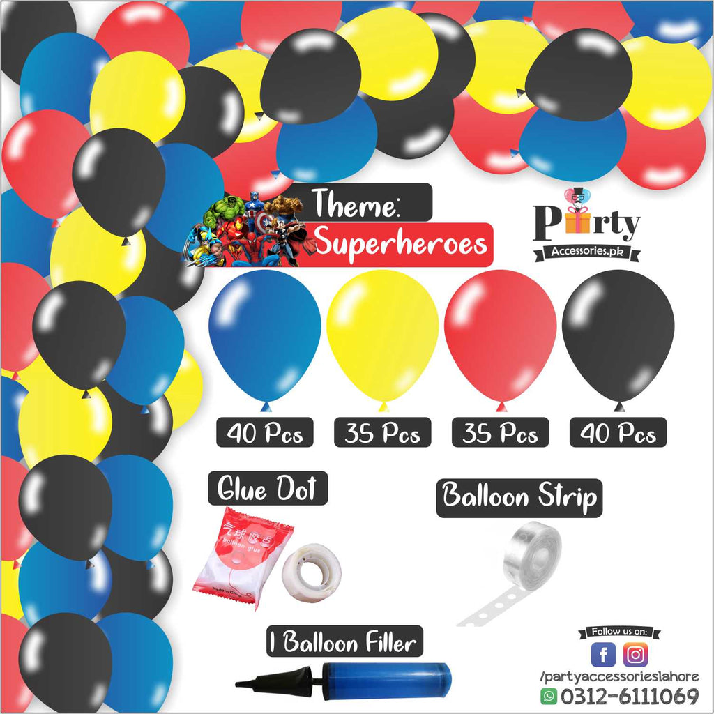 SUPER HEROES THEME BIRTHDAY PARTY BALLOON ARCH