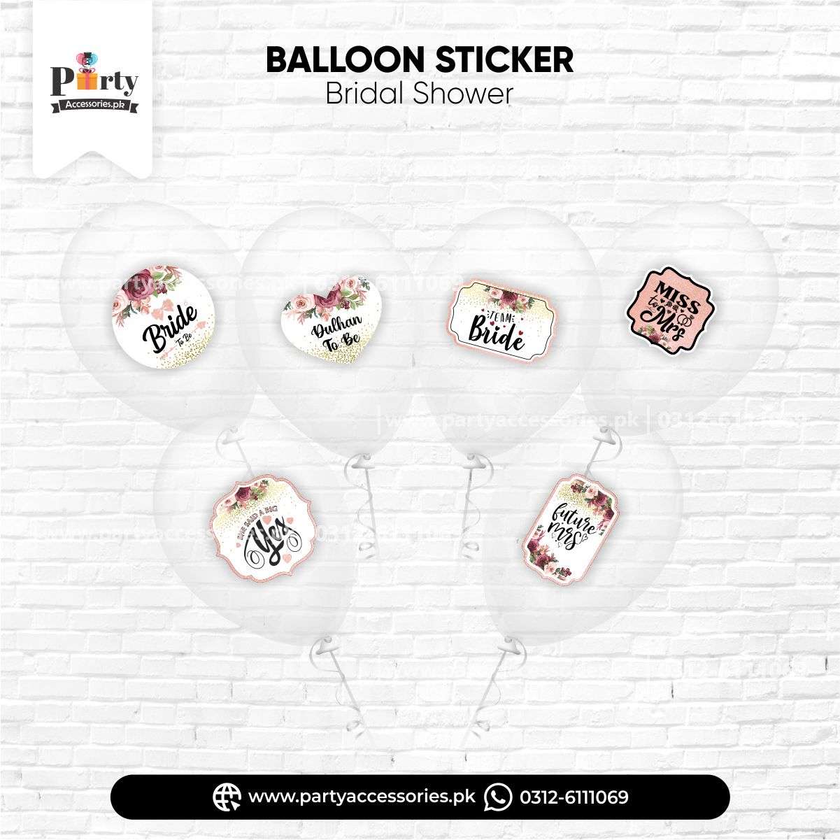 Bridal shower decoration ideas transparent balloons with stickers pinterest ideas