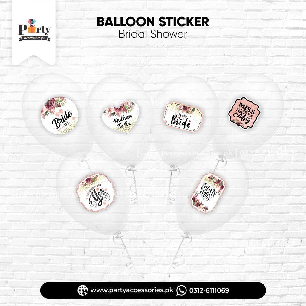 Bridal shower decoration ideas transparent balloons with stickers pinterest ideas