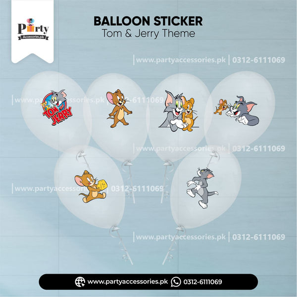 tom and jerry theme customized balloons stickers with transparent balloons 