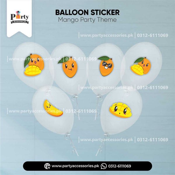 Transparent Balloons with Mango Theme Stickers