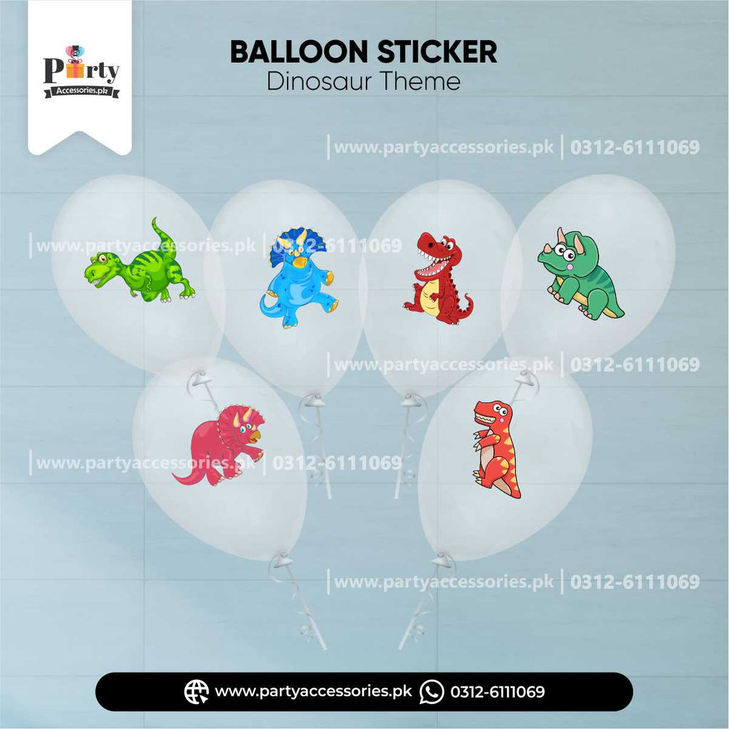 dinosaur theme birthday party transparent balloons with stickers