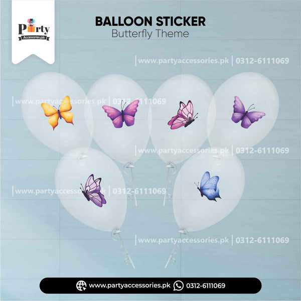 Transparent Balloons with Stickers in Butterfly Theme Stickers