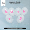 half birthday theme transparent balloons wiith stickers in pink 