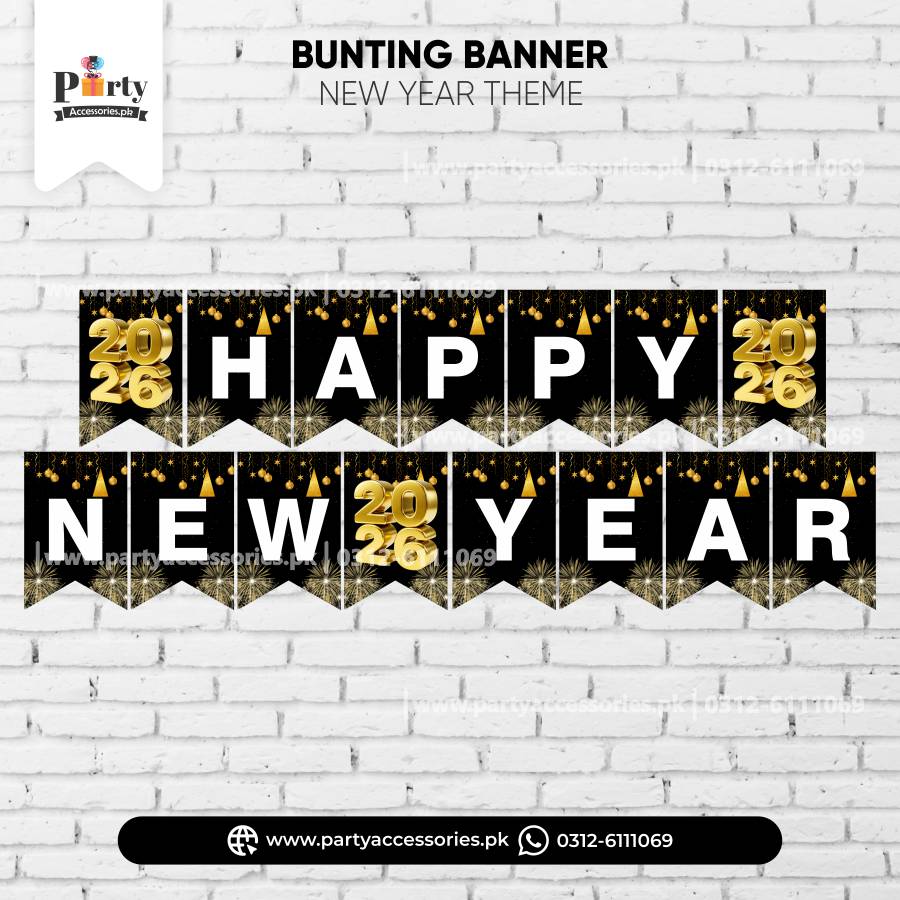 NEW YEAR PARTY CUSTOMIZED BUNITNG BANNER 