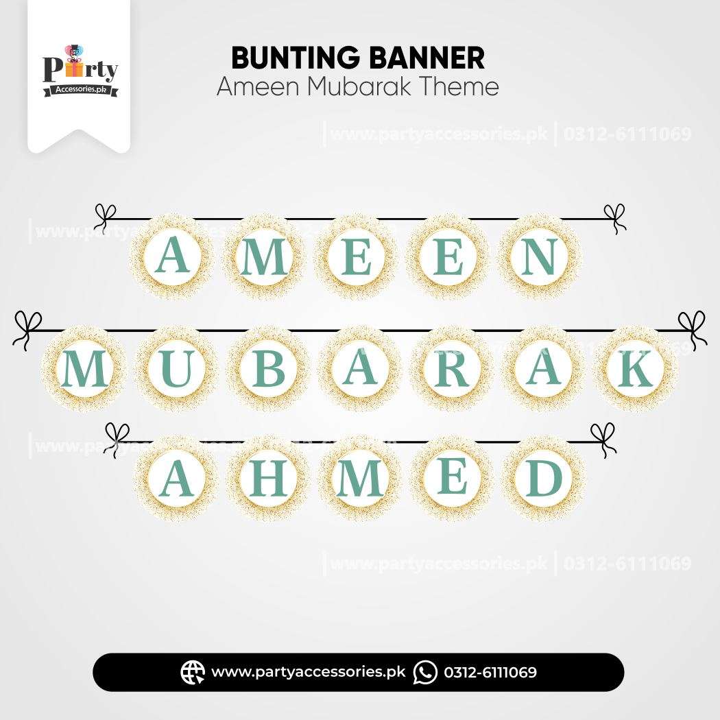 Ameen Mubarak Name Bunting Banner