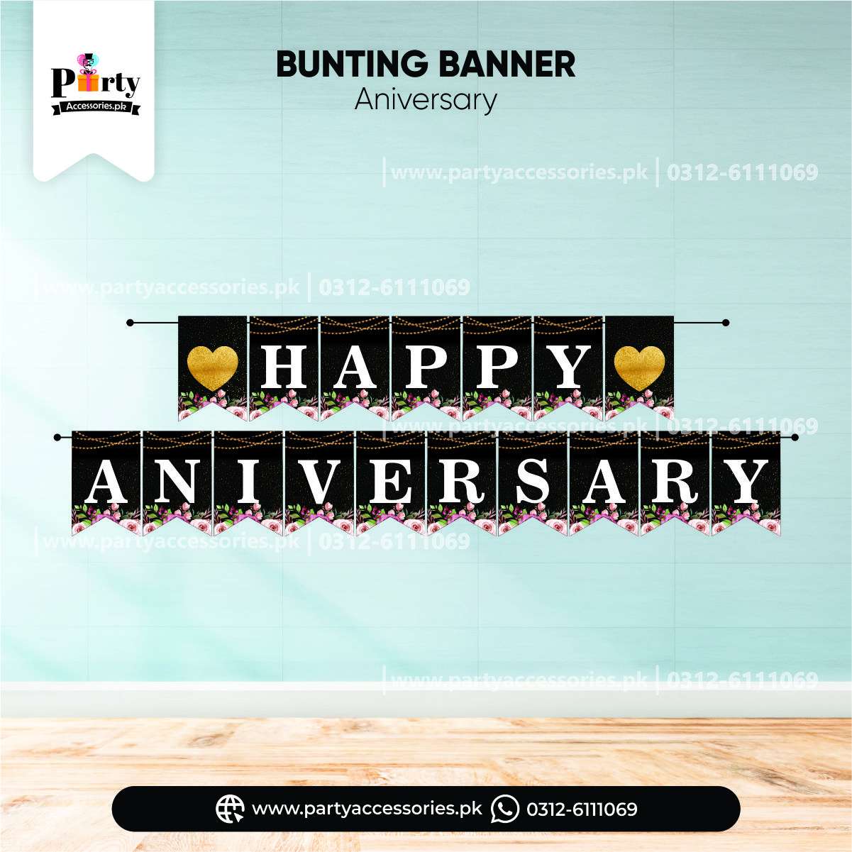 happy anniversary bunting banner 
