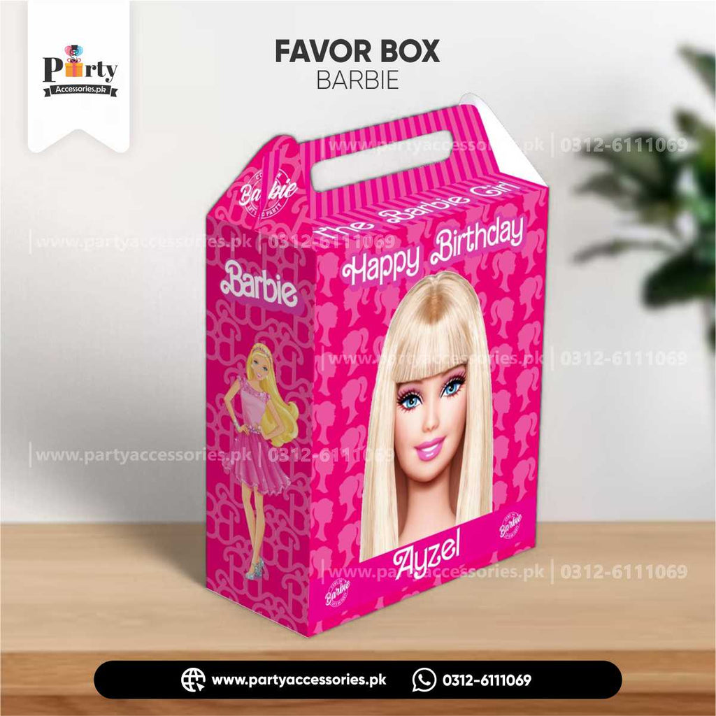 Barbie Party Favor Boxes Pack of Customizable Goody Boxes