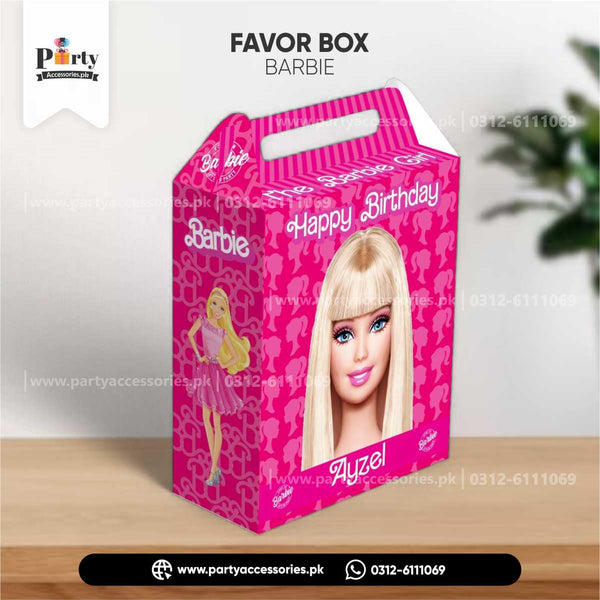 barbie doll theme birthday party goody boxes