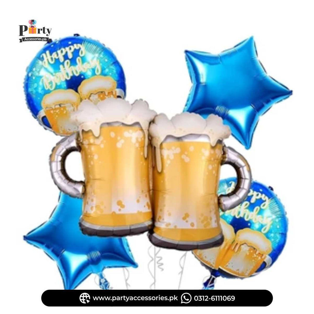 Beer Exclusive Foil Balloons for Parties Celebration Set of 5 pcs