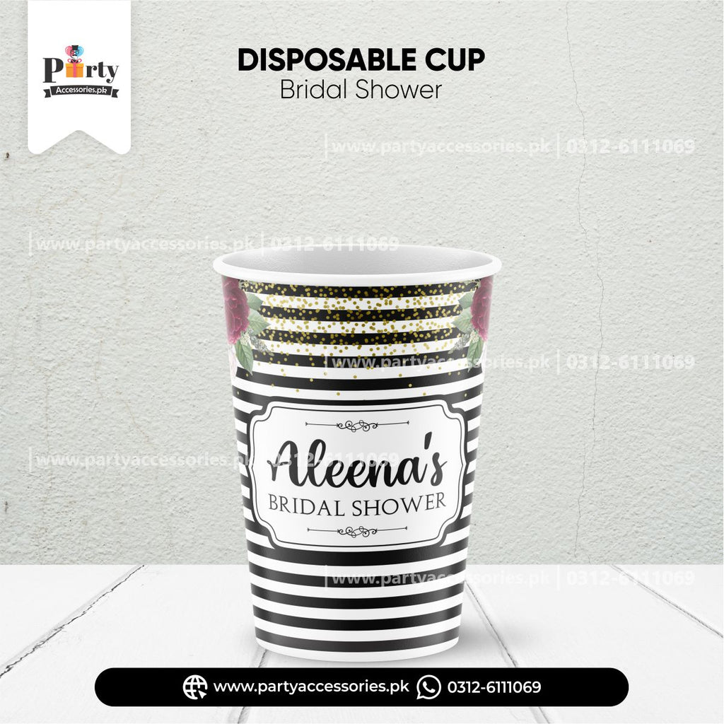 Bridal shower table decoration Customized disposable Paper cups 
