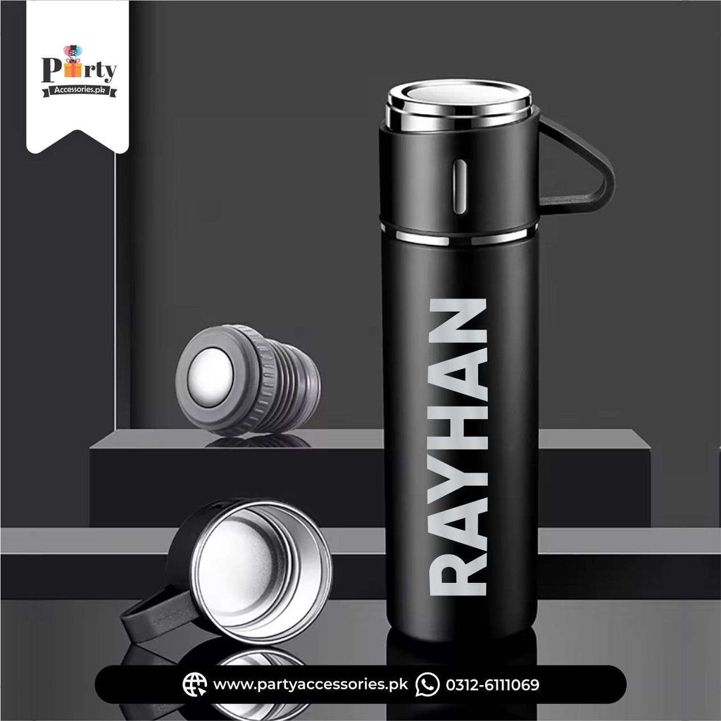 printed thermos with cup