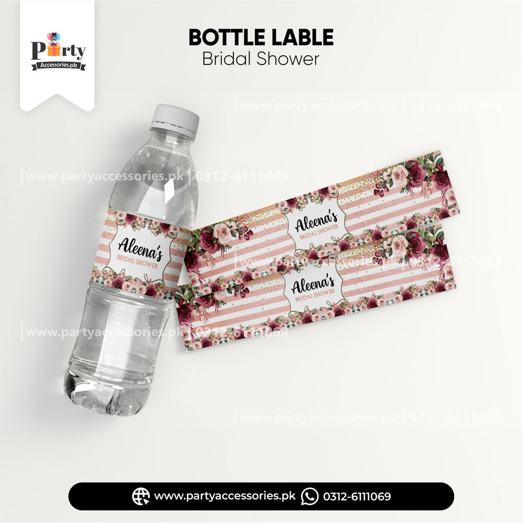 Bridal shower decoration ideas Customized bottle label wraps amazon ideas