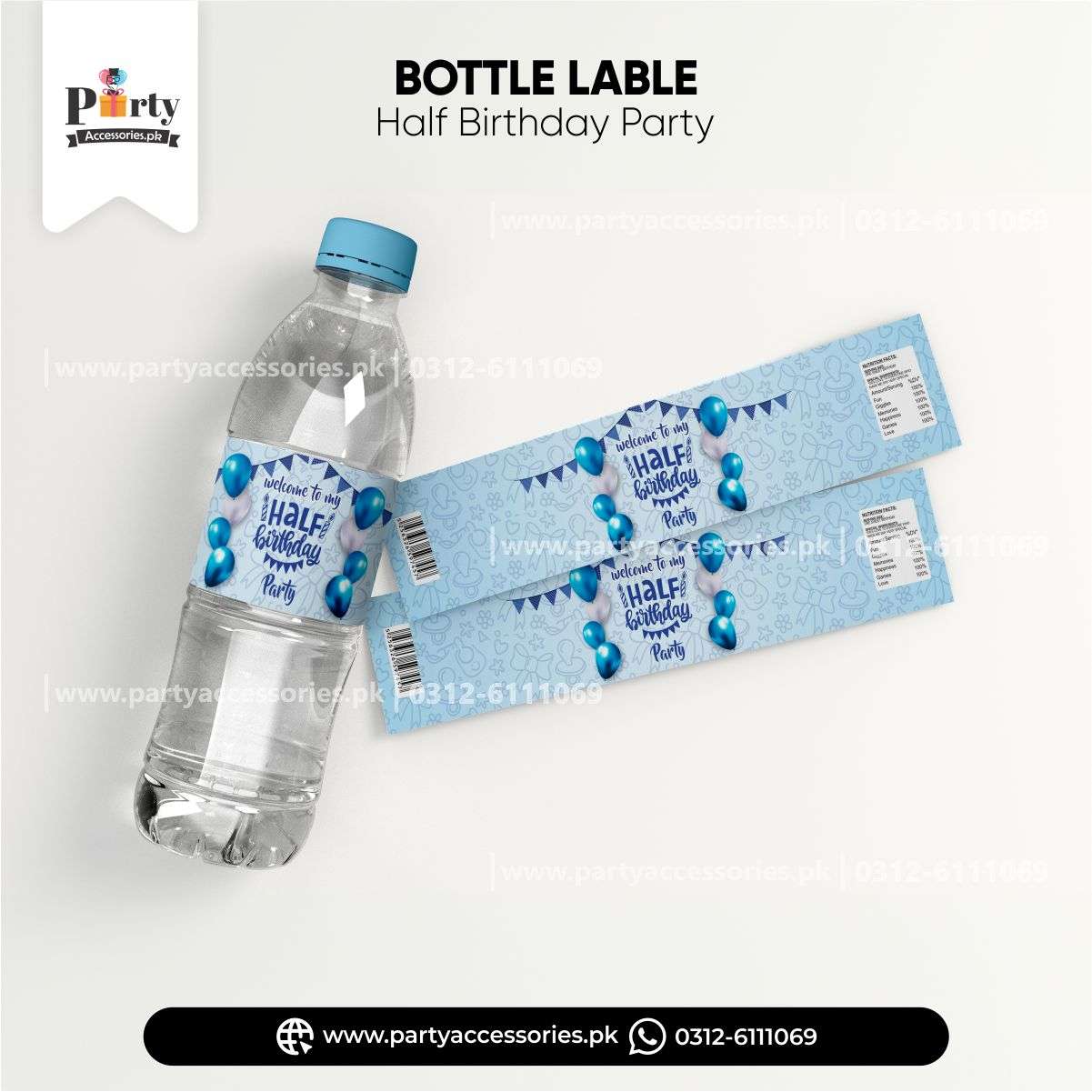half birthday bottle labels 