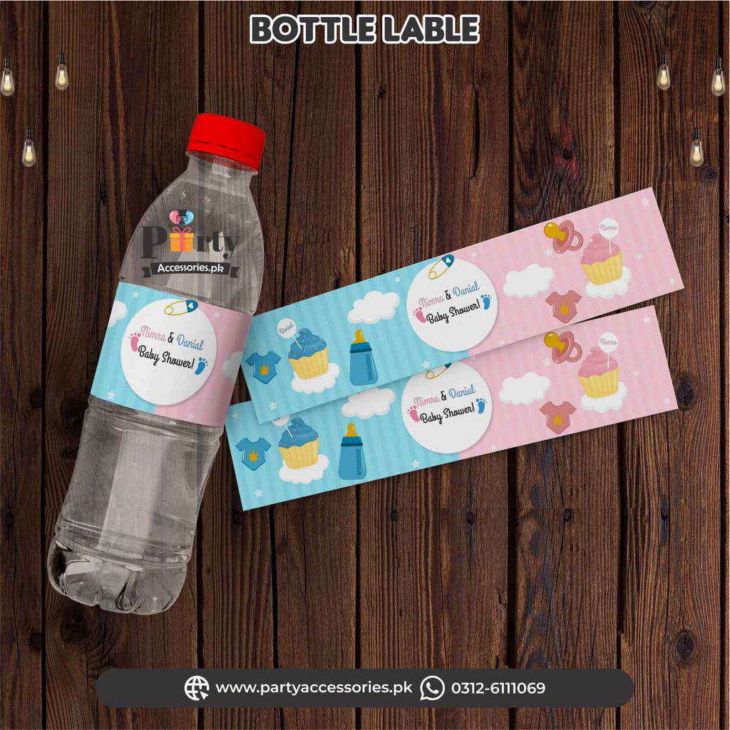 gender reveal bottle lable 