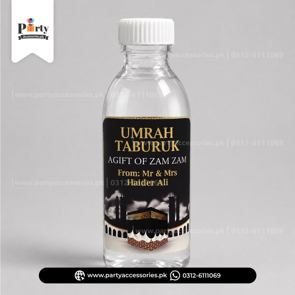 Umrah Tabaruk | Customized Zam Zam bottle with lables | pack of 6