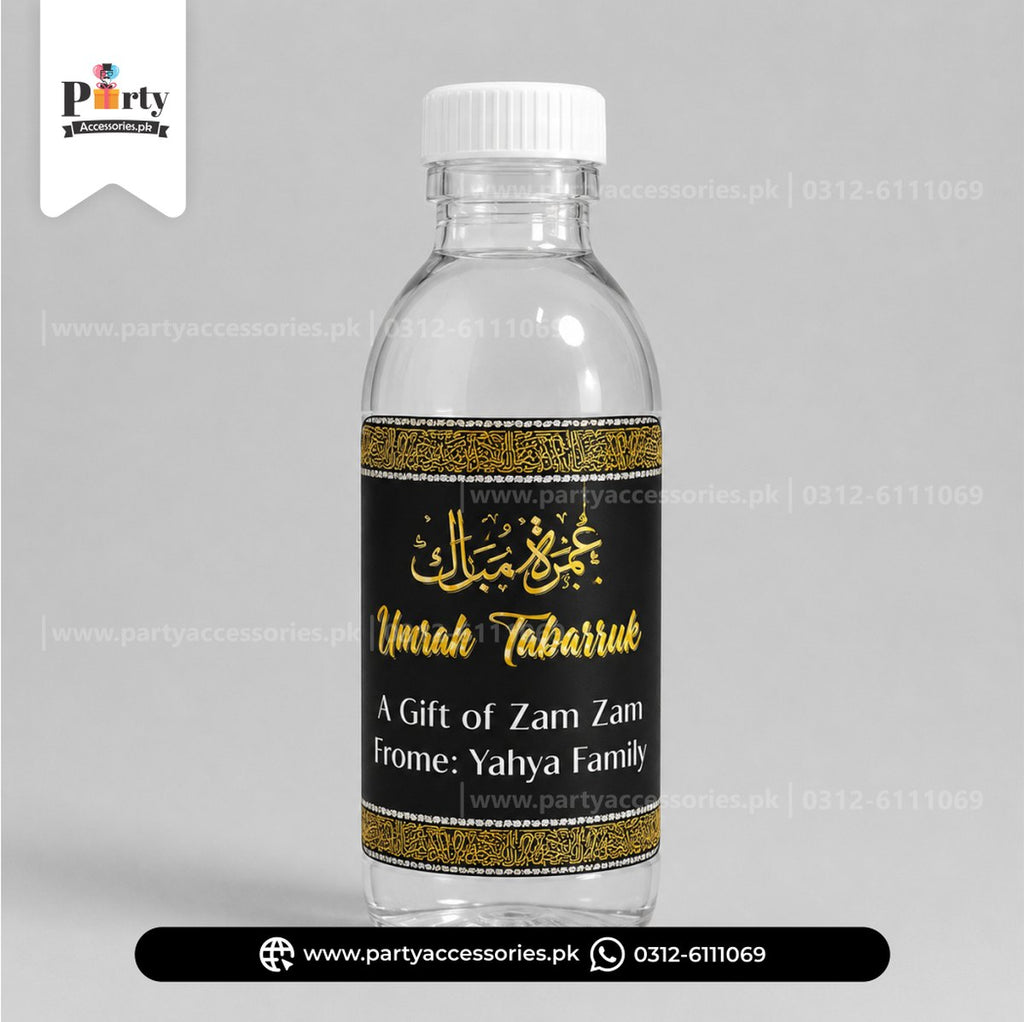 Umrah Tabaruk | Customized Zam Zam bottle with lables | pack of 6