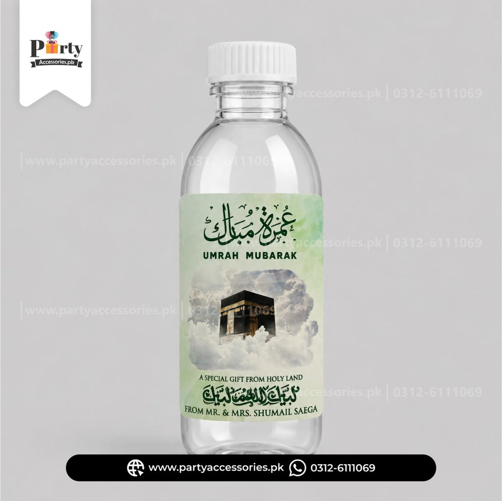 Umrah Tabaruk | Customized Zam Zam bottle with lables | pack of 6