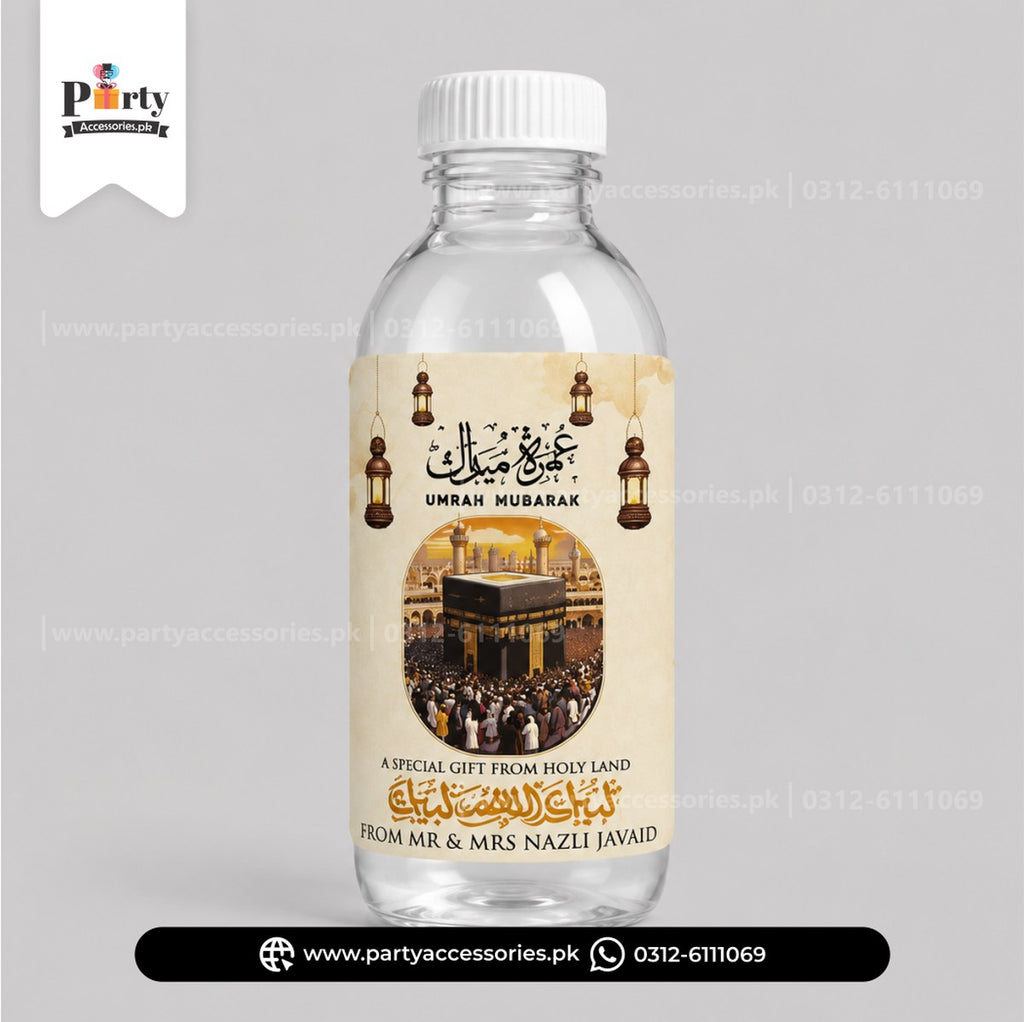 Umrah Tabaruk | Customized Zam Zam bottle with lables | pack of 6