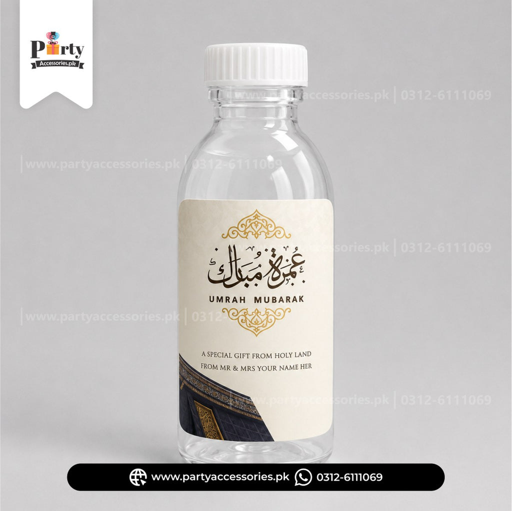 Umrah Tabaruk | Customized Zam Zam bottle with lables | pack of 6