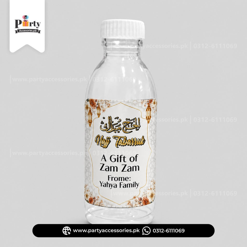 HAJJ Tabaruk | Customized Zam Zam bottle with lables | pack of 6