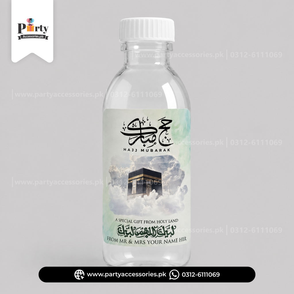 HAJJ Tabaruk | Customized Zam Zam bottle with lables | pack of 6