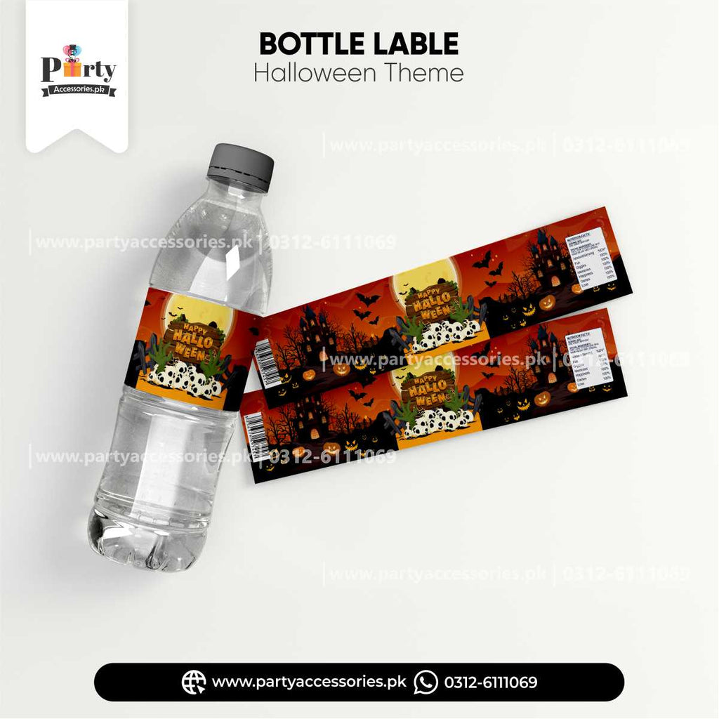 halloween party decoration ideas bottle label wraps
