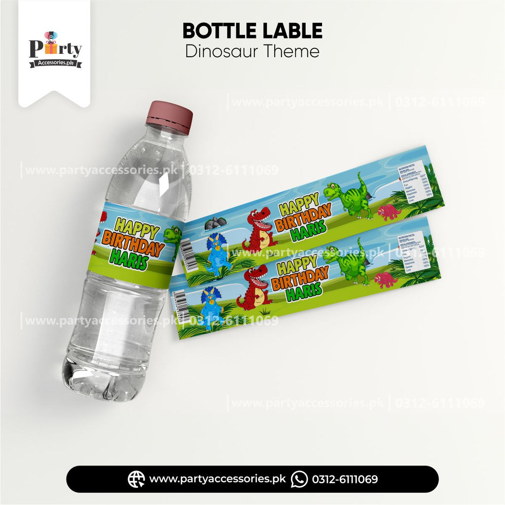 dinosaur theme customized bottle labels 