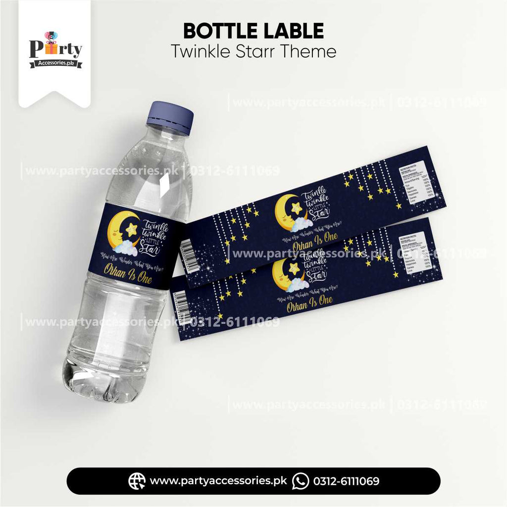 twinkle star customized bottle labels for birthday party decorations 