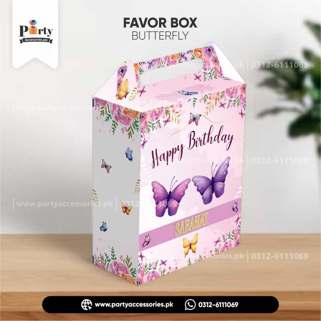 butterfly theme party favor boxes customized