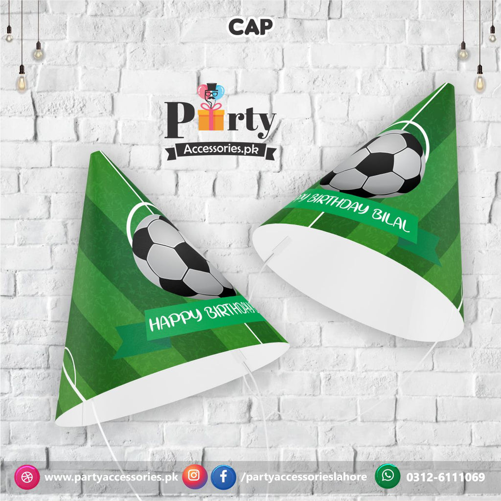 Cone shape caps in Football theme birthday party | pack of 6