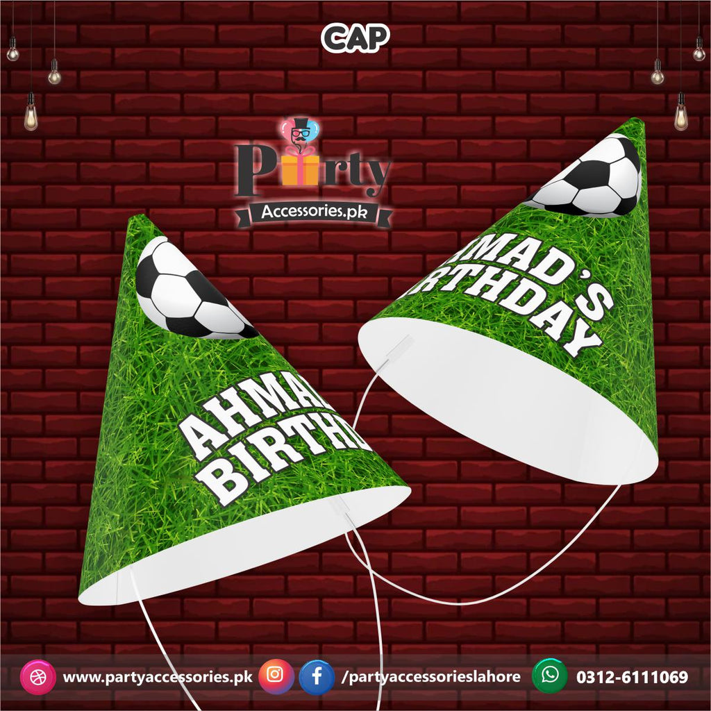 Cone shape caps in Football theme birthday party | pack of 6