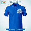 Customized printed t shirt in blue color 
