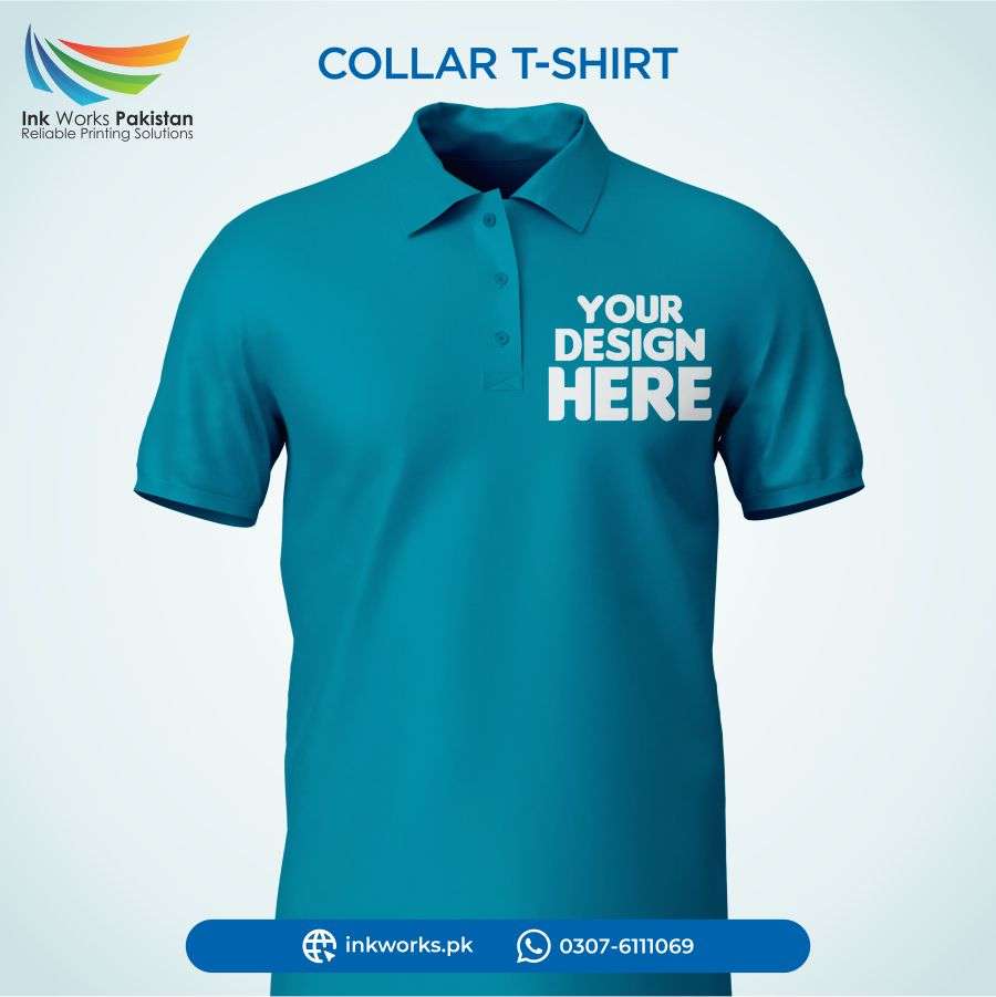Blue color logo  t shirt