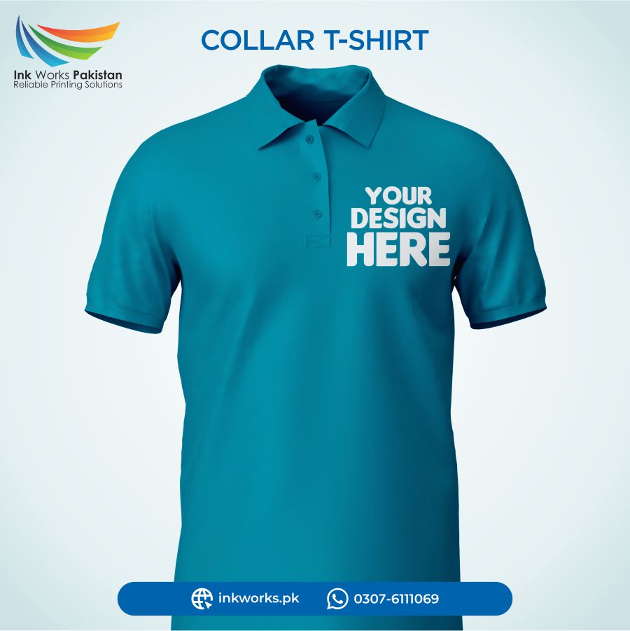 Blue color logo  t shirt