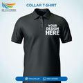 Customized gray color collar t-shirt