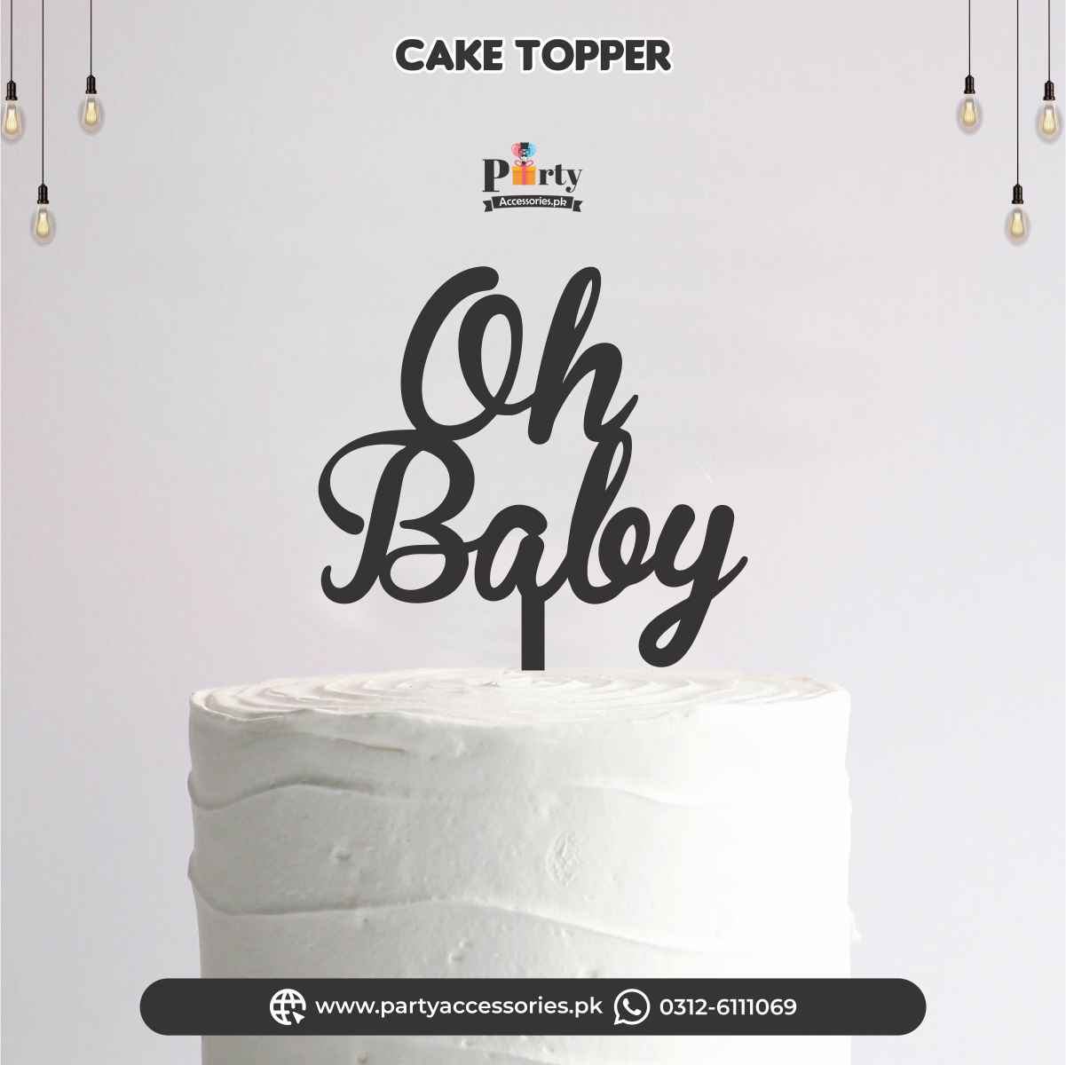 oh baby cake topper baby shower gender reveal