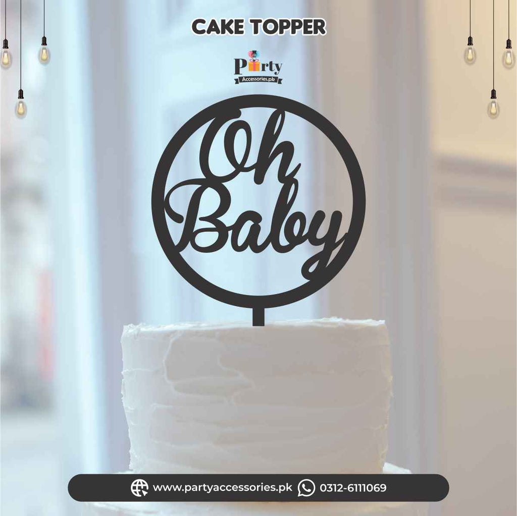 oh baby cake topper baby shower gender reveal